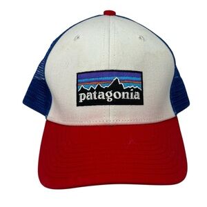 Patagonia Snap Back Trucker Red Blue Patch Mesh Outdoor Logo Women’s Cap Hat